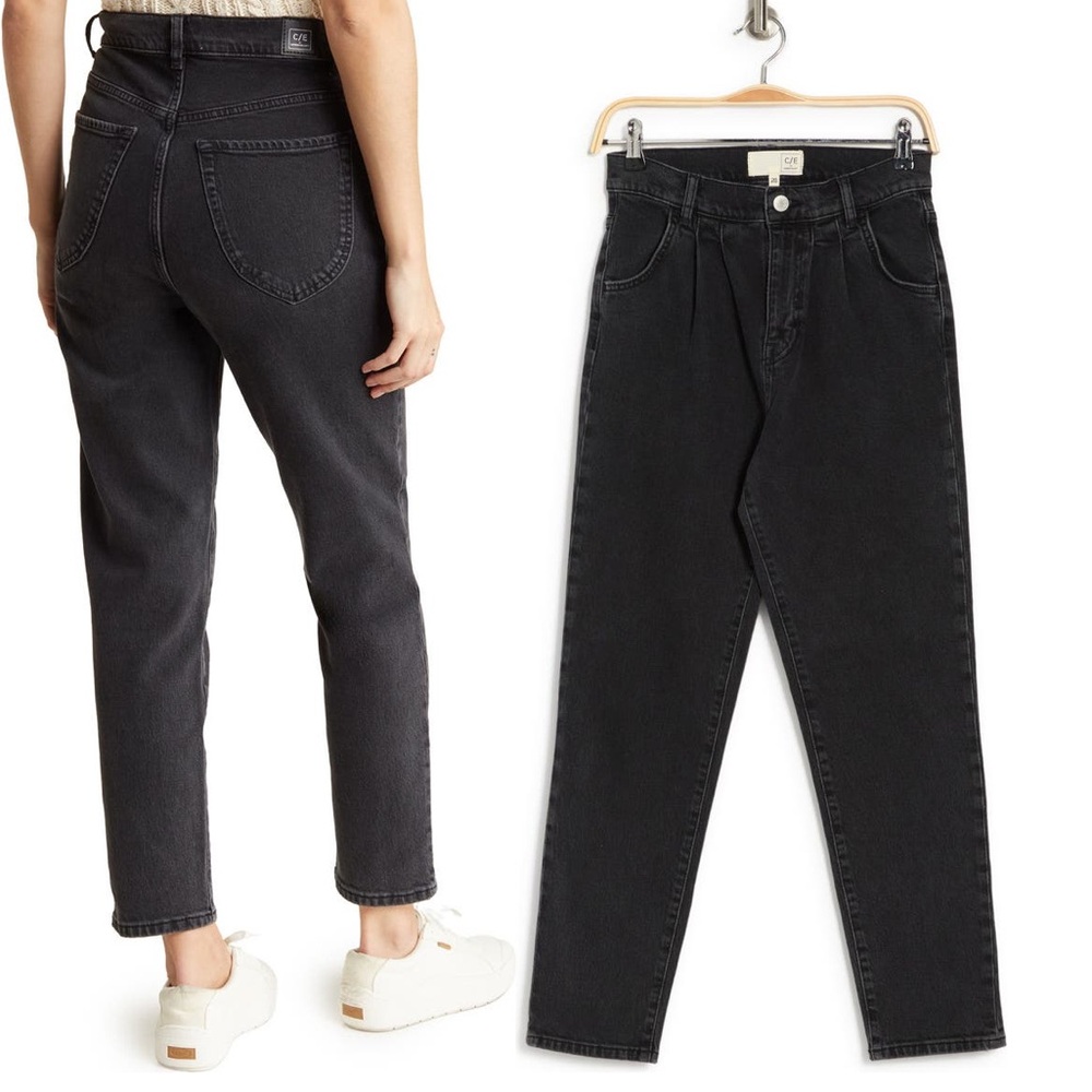 New current Elliott jeans high rise pleated denim gravity ankle C/E - 27 $188